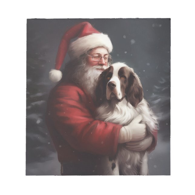 Bloc-note Springer Spaniel Père Noël Noël Festif (Devant)