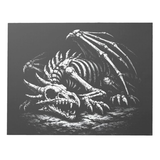 Bloc-note Squelette de dragon — par BurnsInHell (Devant)