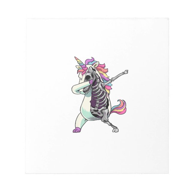 Bloc-note Squelette de licorne Dabbing Halloween Filles Dab  (Devant)