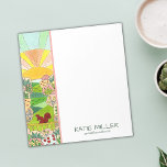 Bloc-note Squirrel Sunrise Garden Personnalisé<br><div class="desc">Parfait cadeau pour les amateurs d'écureuils,  cet adorable bloc-notes personnalisé d'art présente un petit écureuil au lever du soleil dans un jardin fleuri. Une façon créative et mignonne de faire ressortir vos notes !</div>