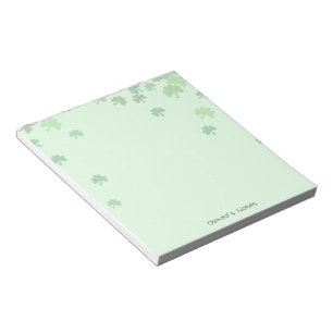 Bloc-note St patrick's day 3 feuilles trèfle vert pastel
