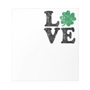 Bloc-note St Patrick's Day LOVE Shamrock irlandais