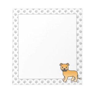 Bloc-note Staffie anglais faon Chien de dessin animé mignon