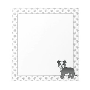 Bloc-note Staffie anglais noir et blanc Chien de dessin anim