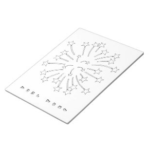 Bloc-note Star Fireworks Outline Coloration de votre texte N