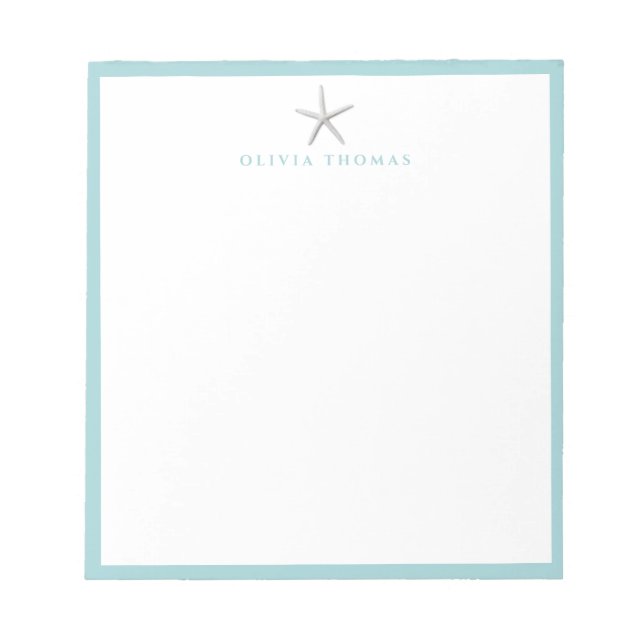 Bloc-note Stationery simple nautique Starfish personnalisé (Devant)
