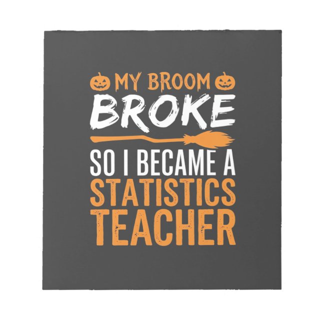 Bloc-note Statistiques drôles d'Halloween Professeur Broom D (Devant)