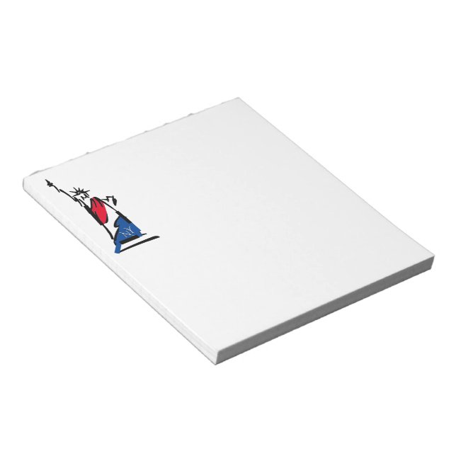 Bloc-note Statue de la Liberté NY Rouge Blanc et Bleu (Incliné)