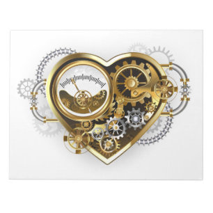 Bloc-note Steampunk Heart with a Manometer