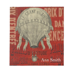 Bloc-note Steampunk Hot Air Ballon Ride Polices graphiques e