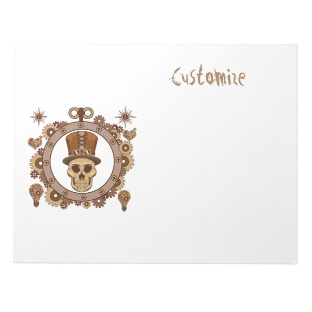 Bloc-note Steampunk Thème Top Hat Skull Thunder_Cove (Devant)
