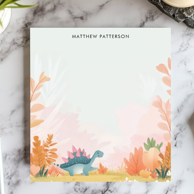 Bloc-note Stégosaure Mignon Dinosaure Nom Personnalisé Enfan (Créateur téléchargé)