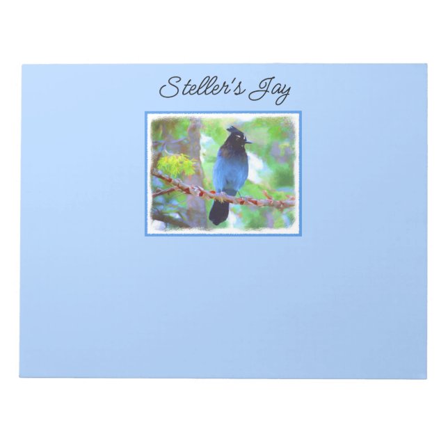 Bloc-note Steller's Jay Painting - Art original pour oiseaux (Devant)