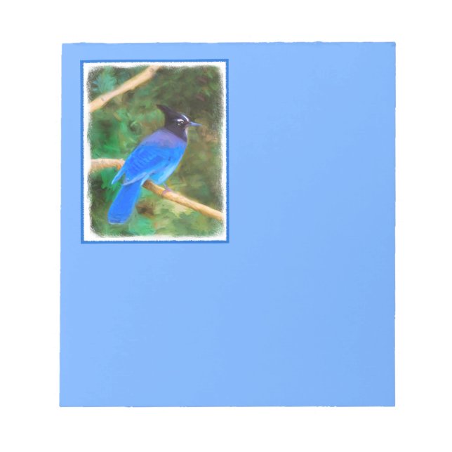 Bloc-note Steller's Jay Painting - Art original pour oiseaux (Devant)