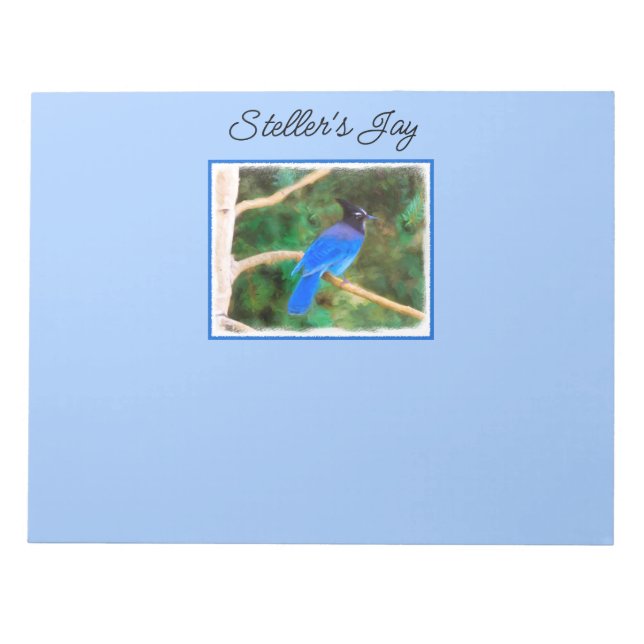 Bloc-note Steller's Jay Painting - Art original pour oiseaux (Devant)