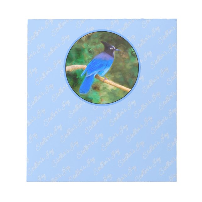Bloc-note Steller's Jay Painting - Art original pour oiseaux (Devant)