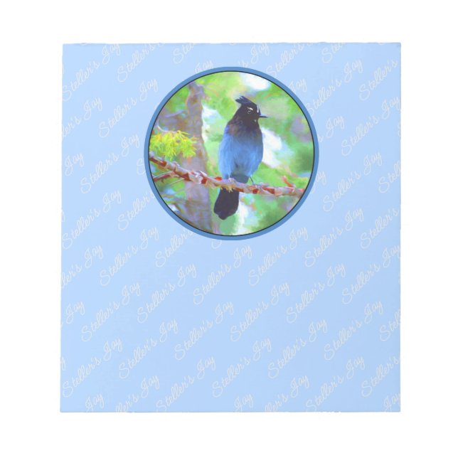 Bloc-note Steller's Jay Painting - Art original pour oiseaux (Devant)