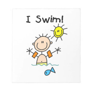Bloc-note Stick Figure Boy I Swim