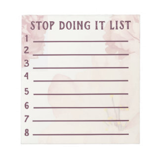 Bloc-note Stop Bad Habits Stop Doing it List