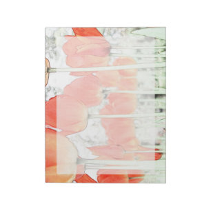 Bloc-note style artistique fleurs de tulipes rouges. jardin