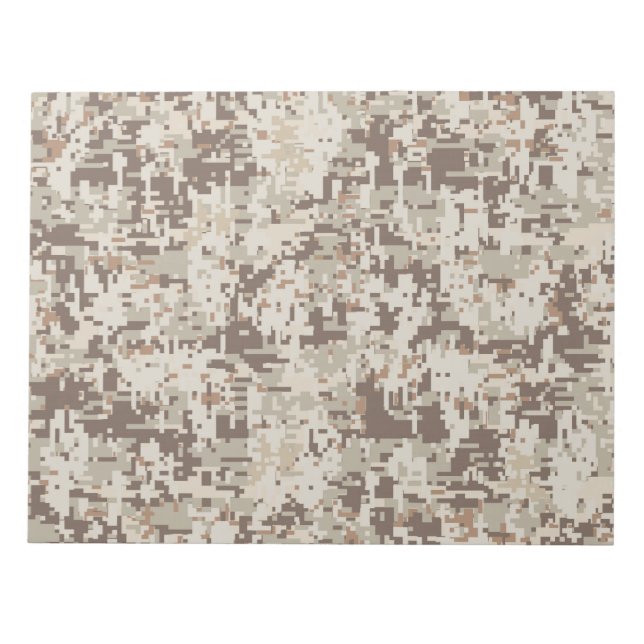 Bloc-note Style Désert Camouflage Numérique Décor Beige (Devant)