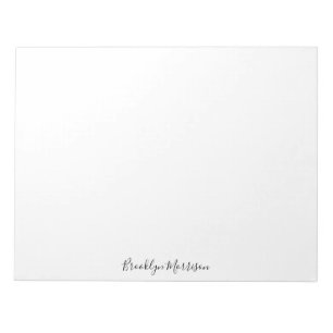 Bloc-note Stylish black muet script name text monogram