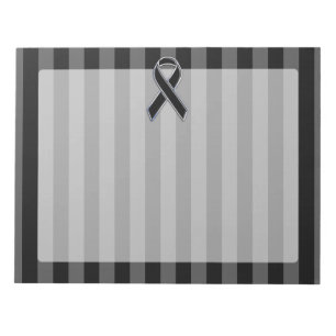 Bloc-note Stylish Black Ribbon Awareness Vertical Stripes