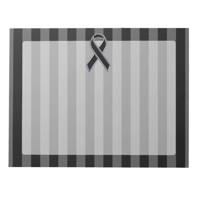 Bloc-note Stylish Black Ribbon Awareness Vertical Stripes (Devant)