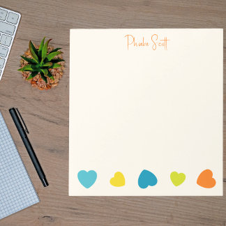 Bloc-note Stylish Cute Trendy Girly Simple Hearts Notepad 