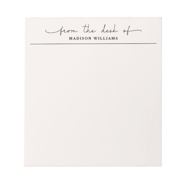 Bloc-note Stylish From The Desk Of Professional Beige (Devant)