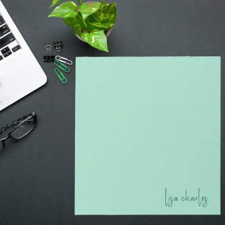 Bloc-note Stylish Modern Trendy Pastel & Green Elegant