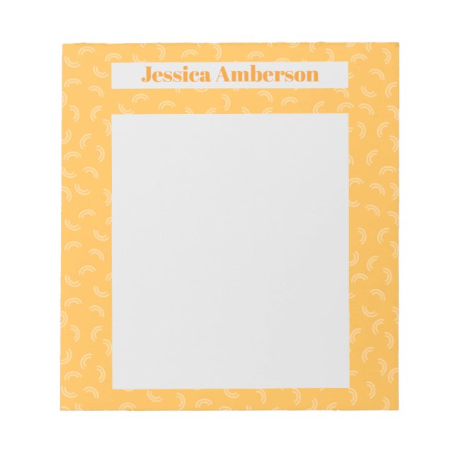 Bloc-note Stylish Yellow Modern Typography Personalized Name (Devant)