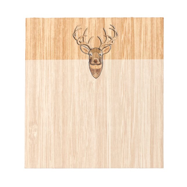 Bloc-note Stylo Buck Buck Buck Antlers Grain en bois clair (Devant)