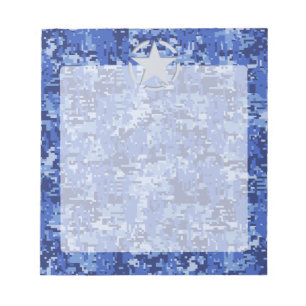Bloc-note Stylo Star Retro Camouflage bleu marine