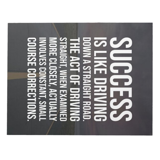 Bloc-note Success Is A Straight Road (Devant)
