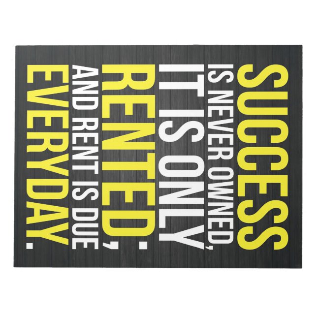 Bloc-note Success Is Never Owned (Devant)
