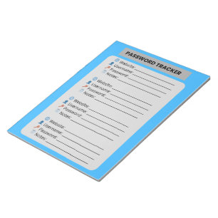 Bloc-note Suivi de mot de passe minimaliste