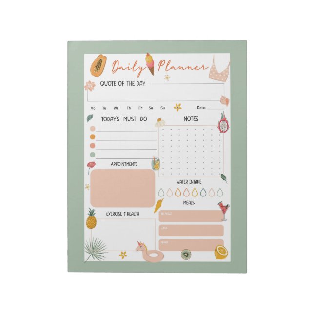Bloc-note Summer Daily Planner Notepad  (Tourné)