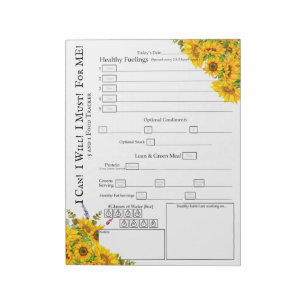 Bloc-note Sunflower Fleur sauvage Corner Design Food Tracker