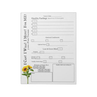 Bloc-note Sunflower For Me Daily Food Tracker