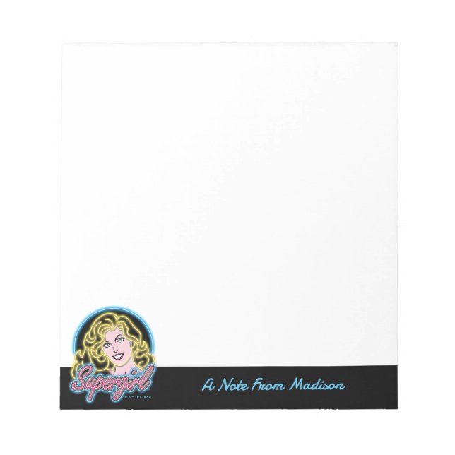 Bloc-note Supergirl Retro Neon Lights Graphic (Devant)