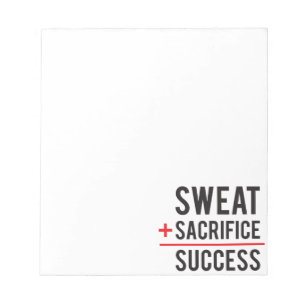 Bloc-note Sweat Plus Sacrifice équivaut à la réussite - Insp