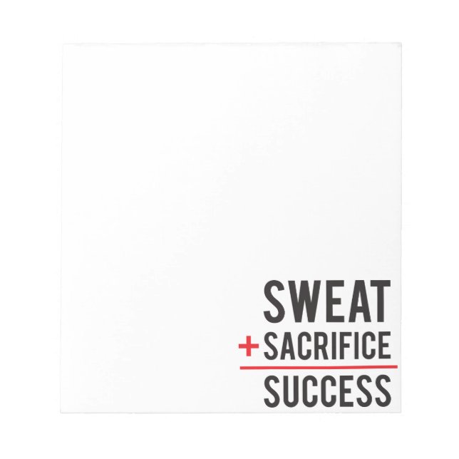 Bloc-note Sweat Plus Sacrifice équivaut à la réussite - Insp (Devant)