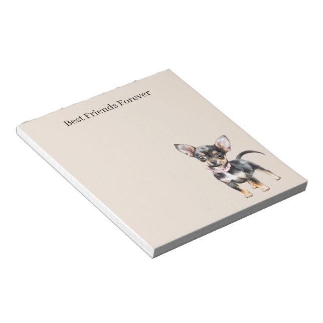Bloc-note Sweet Cute Brown Cream Chihuahua Dog Best Friends (Incliné)