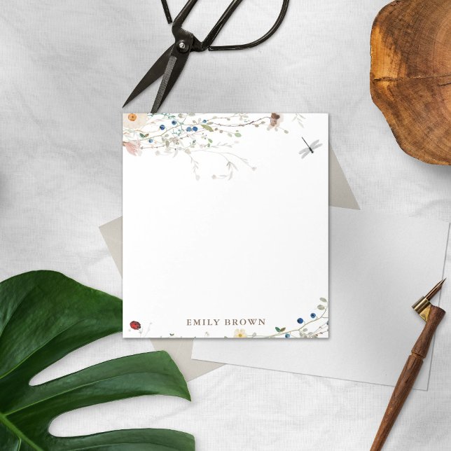 Bloc-note Sweet Wildflower and Lady Bug Personalized (Créateur téléchargé)