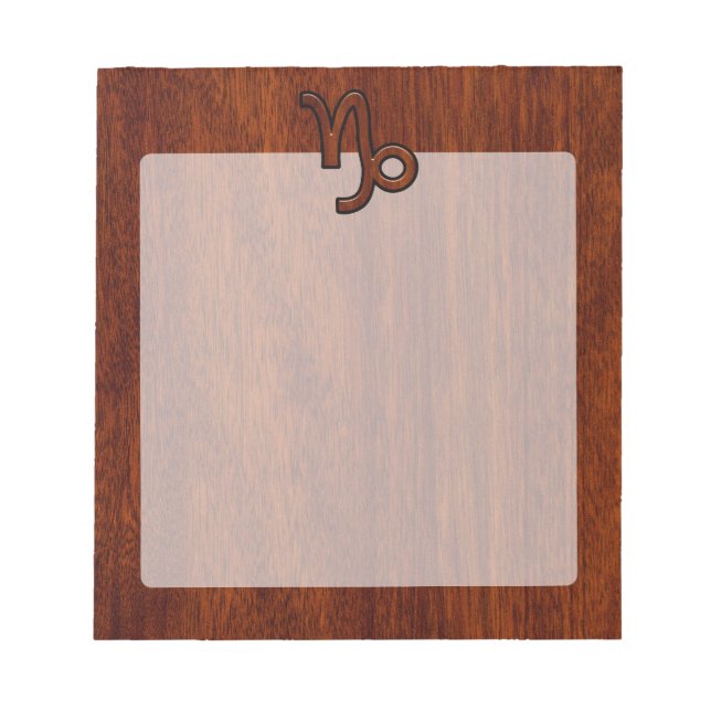 Bloc-note Symbole de Capricorn Zodiac dans Mahogany Brown (Devant)