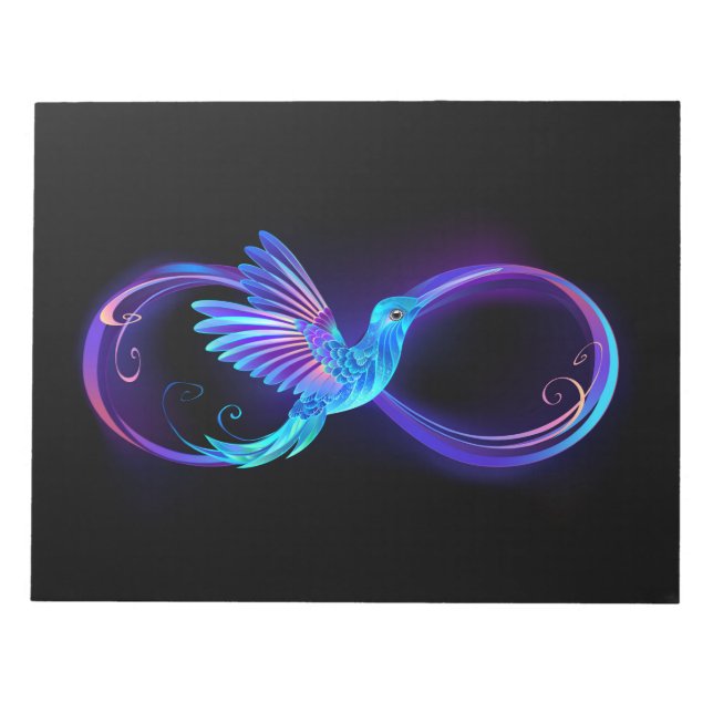 Bloc-note Symbole de Neon Infinity par Glowing Hummingbird (Devant)