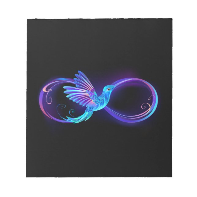 Bloc-note Symbole de Neon Infinity par Glowing Hummingbird (Devant)