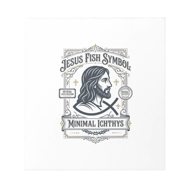 Bloc-note Symbole de Poisson Jésus Ichthys Minimal Jésus Poi (Devant)