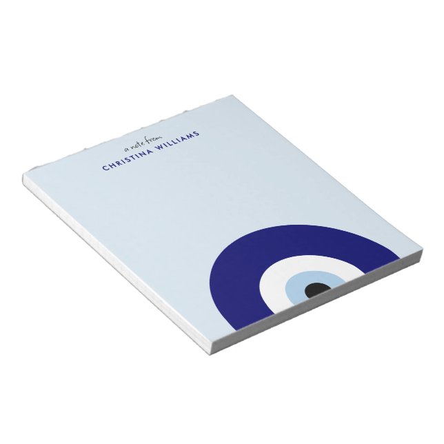 Bloc-note Symbole de protection des yeux bleus personnalisés (Incliné)